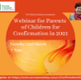 Webinar for Parents of Children for Confimation