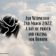 Pope Francis announces 2 March (Ash Wednesday) as a day of prayer and fasting for Ukraine